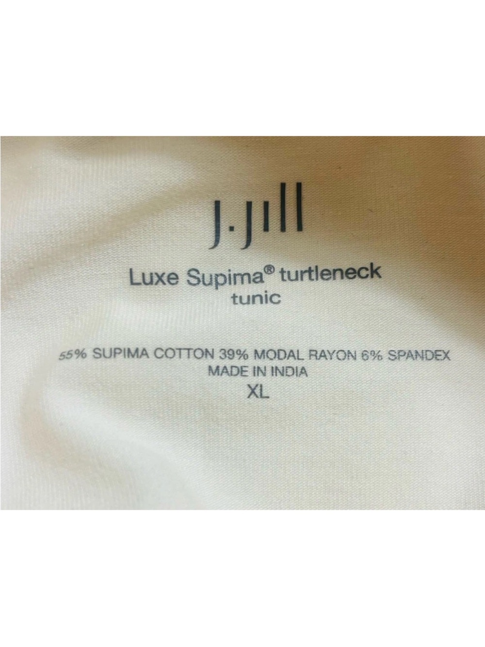 J.Jill Luxe Supima Turtleneck Tunic Long Sleeve Top Ivory Size XL Women's - Picture 3 of 10